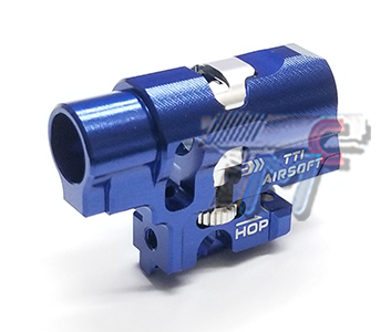 TTI AirSoft Infinity Marui Spec Hi-Capa One Piece Full CNC TDC Hop-Up Chamber (Blue) - Click Image to Close